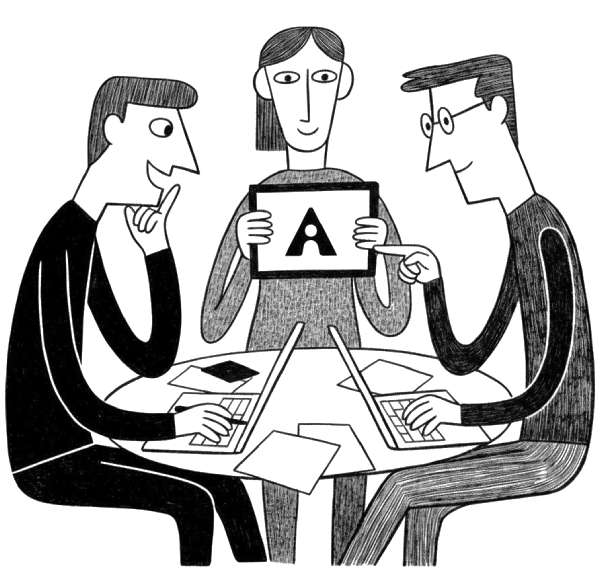 Professional team collaboration session with people working together on laptops